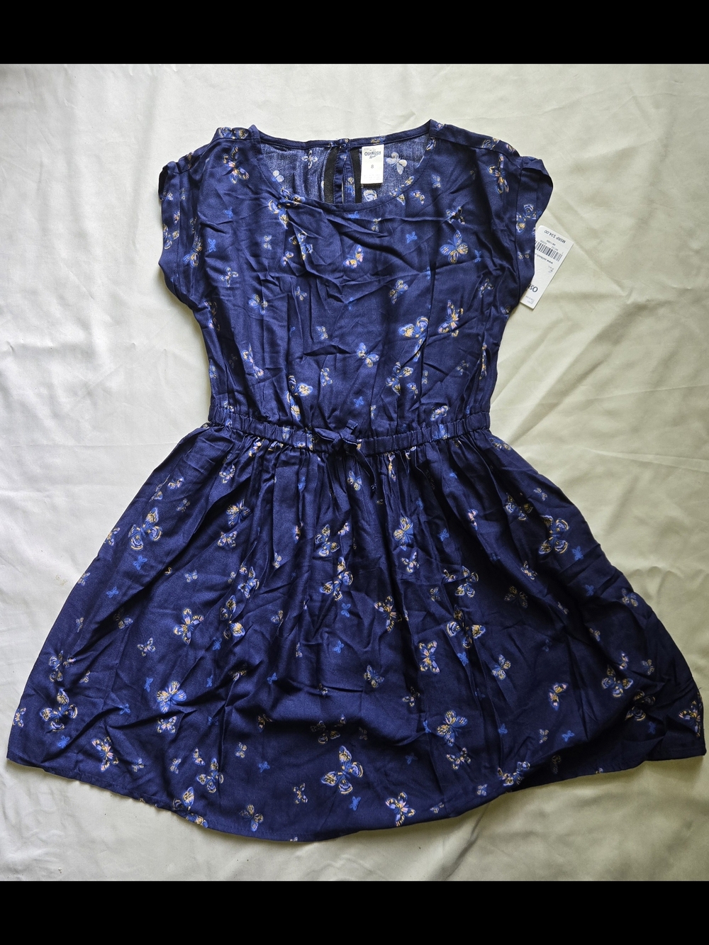 OshKosh B'gosh Navy Blue Butterfly Print Short-Sleeve Dress